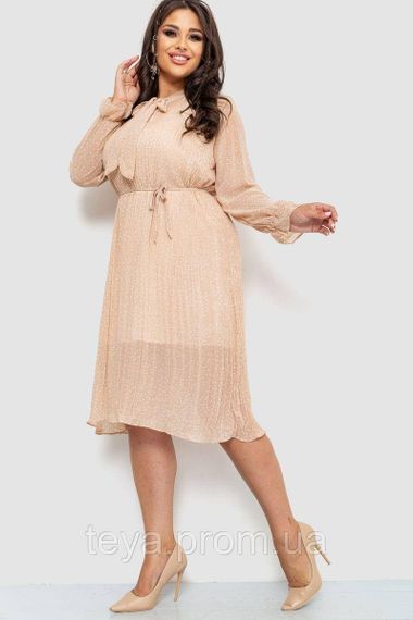 Сукня шифонова колір бежева розмір L-XL FA_007802 | Зображення 2