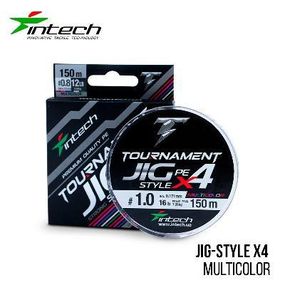 Шнур плетенный рыболовный Intech Интеч Tournament Jig Style PE X4 Multicolor 150m 1.5 25lb / 11.34kg