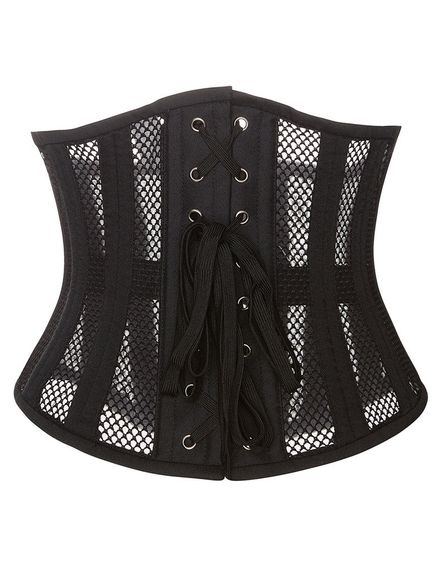 Корсет из сетки Star Night Steel Bones Grid Corsets с крючками и шнуровкой, черный, XL (без коробки) sexstyle | Зображення 6