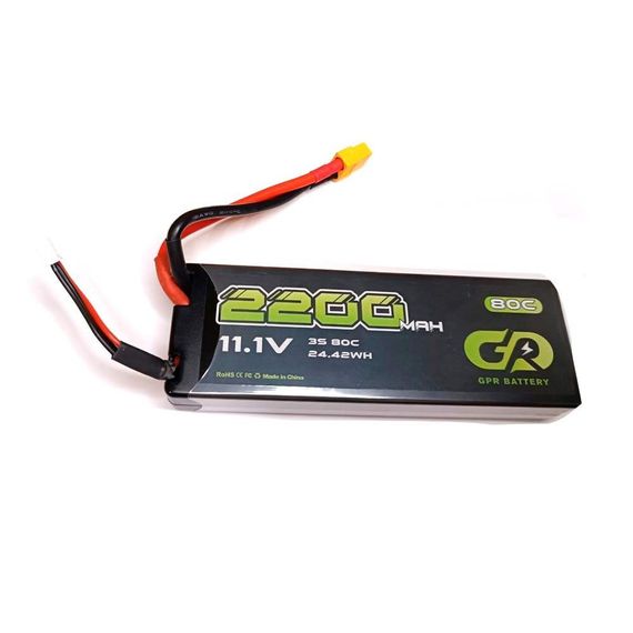 Акумулятор GPR 11.1v 2200 mAh Li-Po 3s 80C Hard Case коннектор XT60