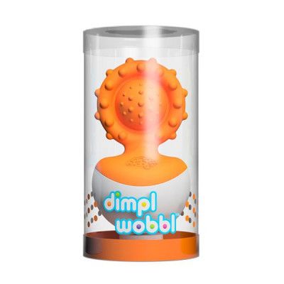 Погремушка Fat Brain Toys прорезыватель-неваляшка dimpl wobl оранжевый (F2172ML) | Зображення 1