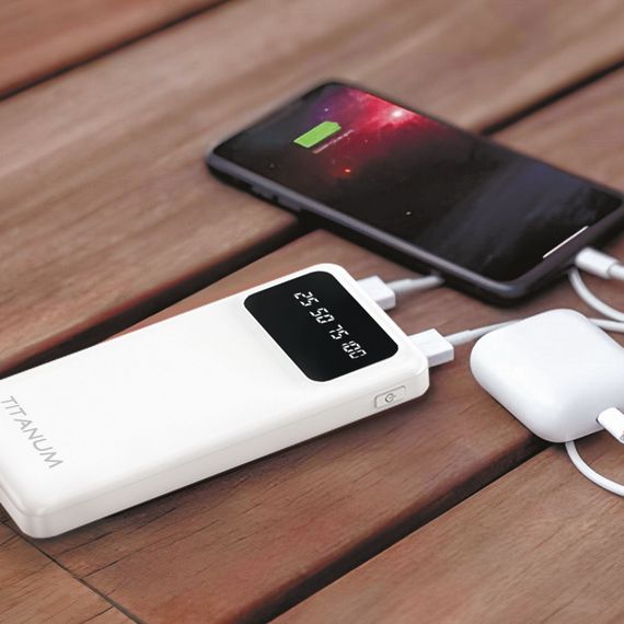 Повербанк 10000mAh TITANUM OL21 White з ліхтариком (TPB-OL21-W) | Зображення 1
