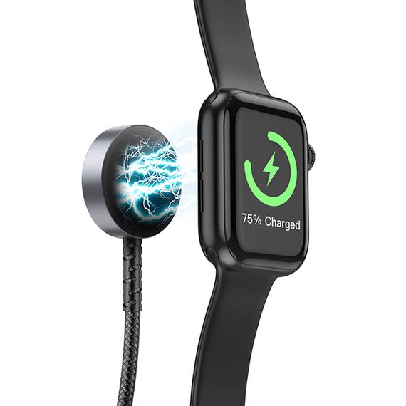 Дата кабель Hoco CW54 2in1 Type-C to iWatch/Lightning 2.5W (1.2m) Black | Зображення 3