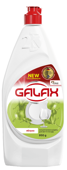Концентрована рідина для миття посуду Galax «Яблуко» 950 мл.