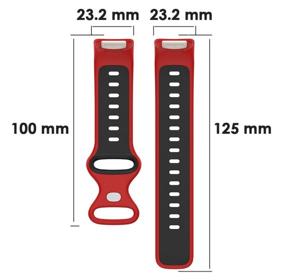 Силіконовий ремінець Primolux Sport для фітнес браслета Fitbit Charge 5 / Charge 6 - Red&Black / розмір М | Зображення 5