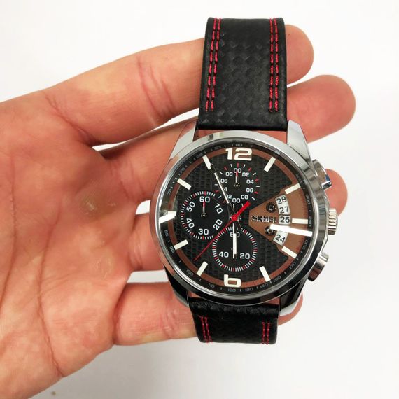 Годинник наручний чоловічий SKMEI 9106RD, оригінальний чоловічий годинник, модний чоловічий годинник круглий | Зображення 6