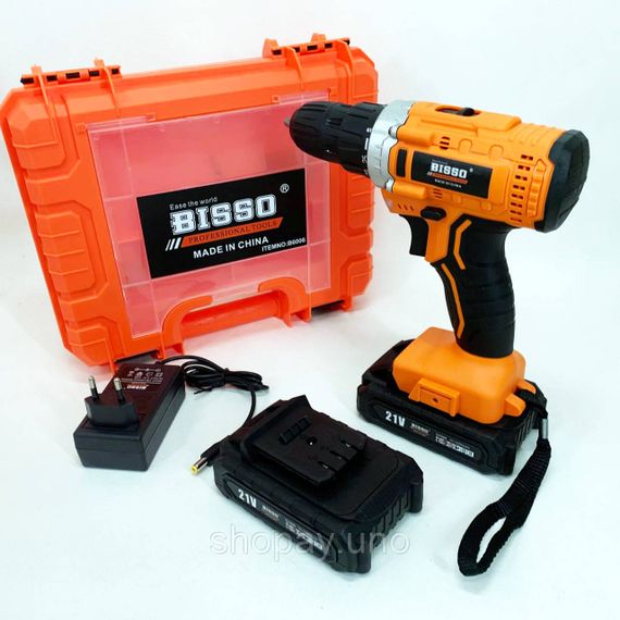 Насадка-шуруповерт для дому BISSO B6008 21V, Дриль-шуруповерт акумуляторний з набором насадок VA-56 | Зображення 4
