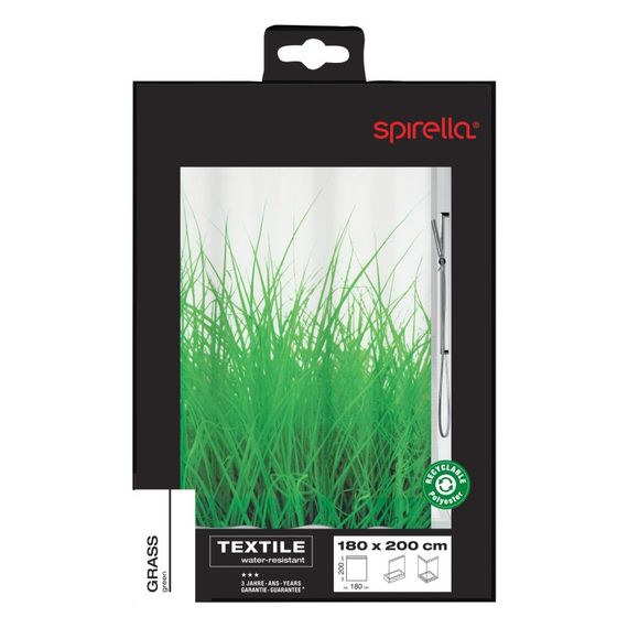 Шторка для ванной и душа Spirella Grass 180x200 см, водоотталкивающая полиэстер, 10.16404 | Зображення 2