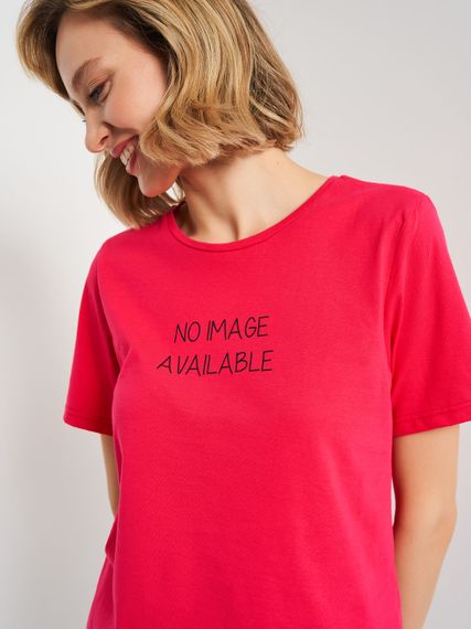 Футболка для жінок малинова з написом, 2XL | Зображення 4