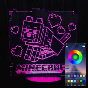 Акриловий світильник-нічник керування з телефона Minecraft tty-n000409