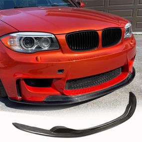 Накладка на передній бампер Lip V1 (для 1M E82, Карбон) для BMW 1 серія E81/82/87/88 2004-2011 рр