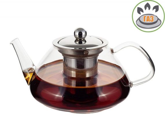 Чайник скляний заварювальний Kamille 450мл зі знімним ситечком (0782s)