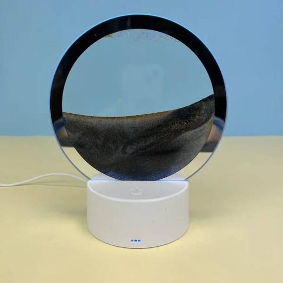 Лампа настільна Пісочні гори 3D RGB нічник з USB Чорний пісок