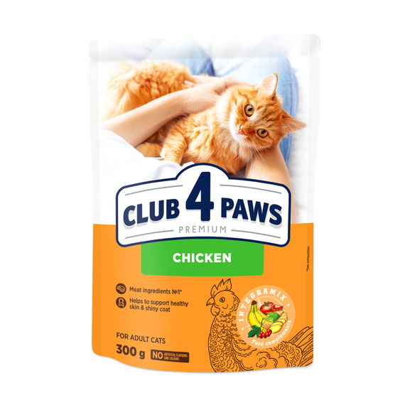 Сухий корм Club 4 Paws Premium Adult Cats Chicken для дорослих котів, з куркою 300 г