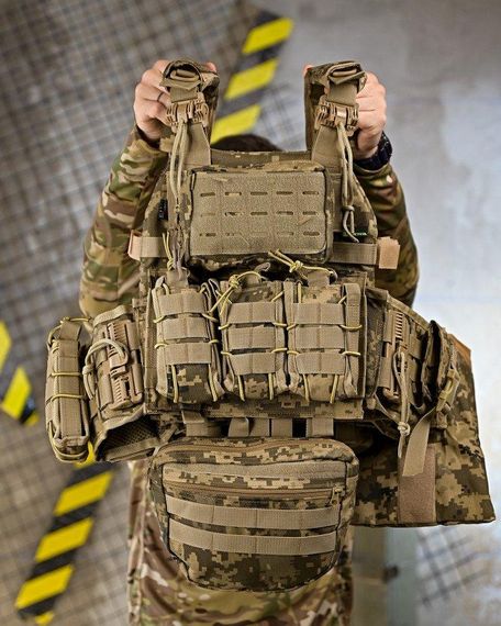 Плитоноска 4 точки швидкий скидання stragen   піксель з рюкзаком ПП 7910 | Зображення 7