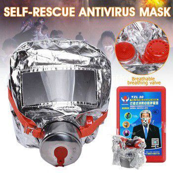 Маска противогаз из алюминиевой фольги, панорамный противогаз Fire mask защита головы от радиации YZ-25 | Зображення 1