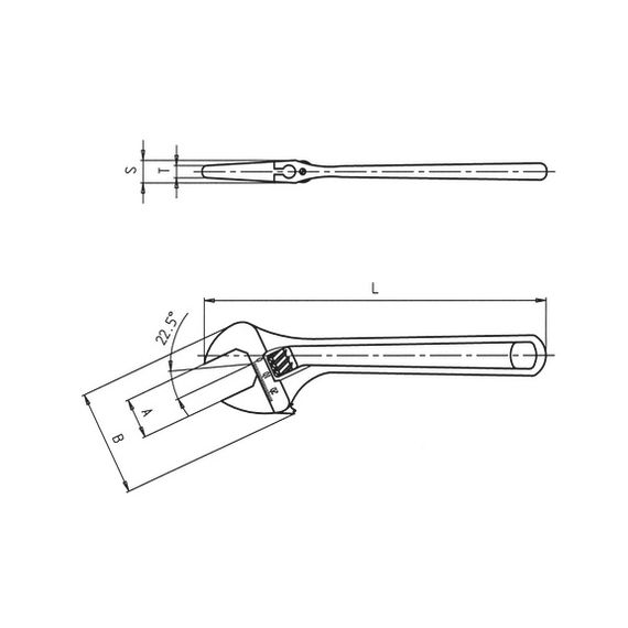 Ключ ріжковий розвідний, 115 mm, 0-13 mm | Зображення 1