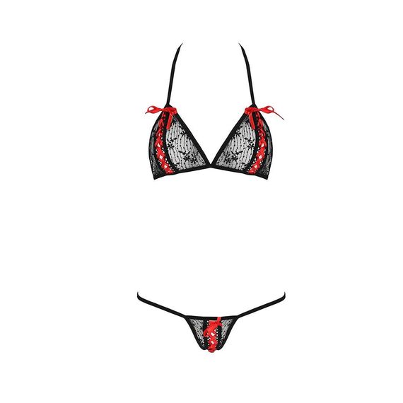Комплект білизни MELISSA BIKINI black L/XL - Passion: ліф зі шнурівкою і трусики стрінги, L/XL | Зображення 4