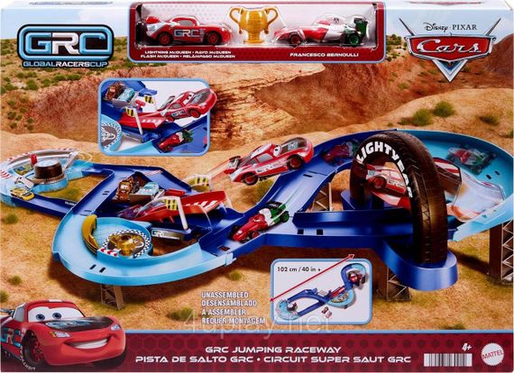 Трек Тачки Трасса для прыжков Молния Маккуин Оригинал Disney Cars GRC Jumping Raceway Lightning McQueen Mattel
