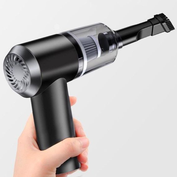 Автомобільний пилосос 2в1, 120Вт Vacuum cleaner, Чорний / Акумуляторний пилосос для машини / Бездротовий пилосос в авто | Зображення 2