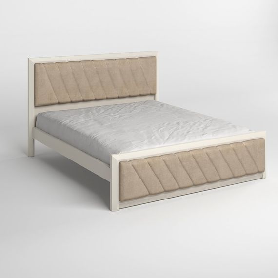 Односпальне дерев&#039;яне ліжко Mebigrand Барселона Б6 Айворі (S0505Y30R)/Аляска 23 (Бежевий) 80х190 см (MBG-13368) | Зображення 1