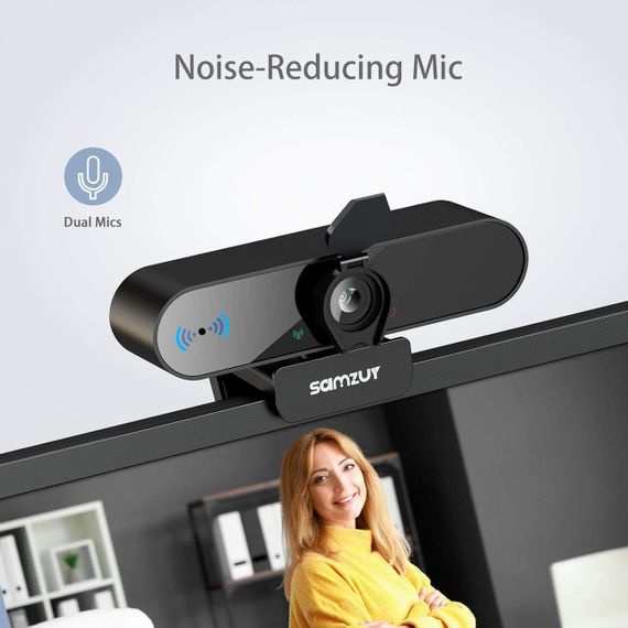 Вебкамера Full HD 1080p з мікрофоном та кришкою, для ПК ноутбука, 110° ширококутна, автофокус, для стрімінгу онлайн-уроків | Зображення 4