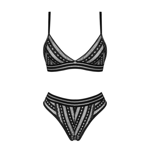Комплект белья Obsessive Natilya 2-pcs set XS/S, black, бюстгальтер, трусики | Зображення 4