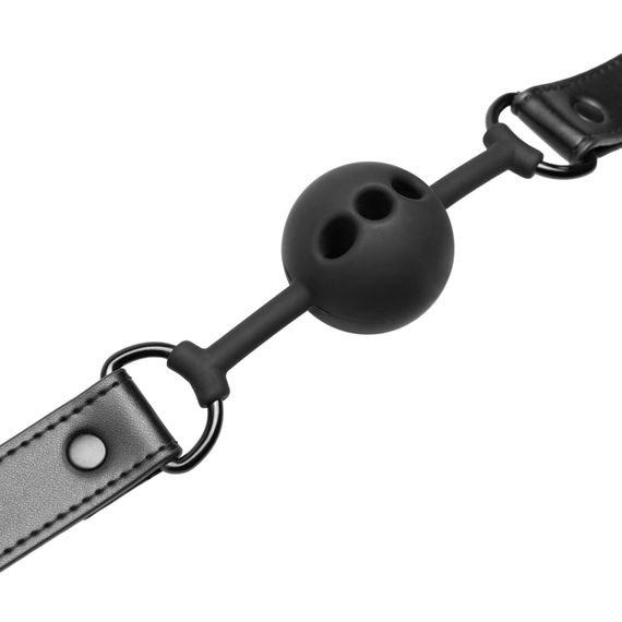 Повітропроникний кляп Bedroom Fantasies: Breathable Silicone Ball Gag, чорний | Зображення 3