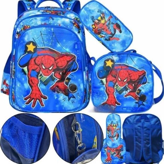 Детский рюкзак школьный для мальчиков человек паук 3 в 1 NA-6 Человек Паук