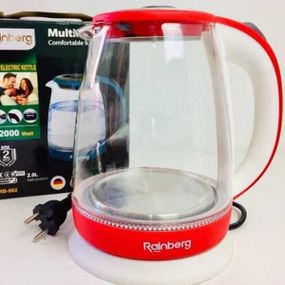 Электрочайник стеклянный Rainberg RB-902 2200 Вт 1.8 л Красный