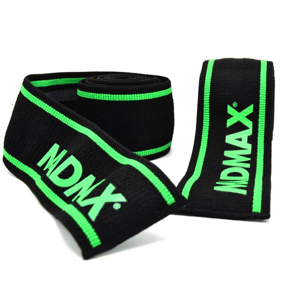 Бинти на коліна Мадмакс MFA-299 Non slide & slip knee wraps 2.0m Black/Green | Зображення 8