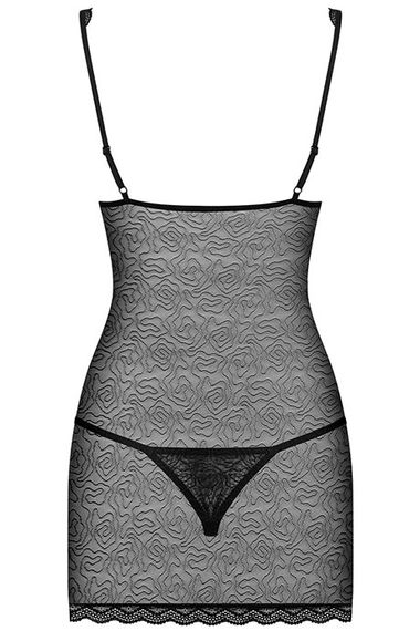 Сорочка Obsessive 811-CHE-1 chemise Чорна S/M | Зображення 3