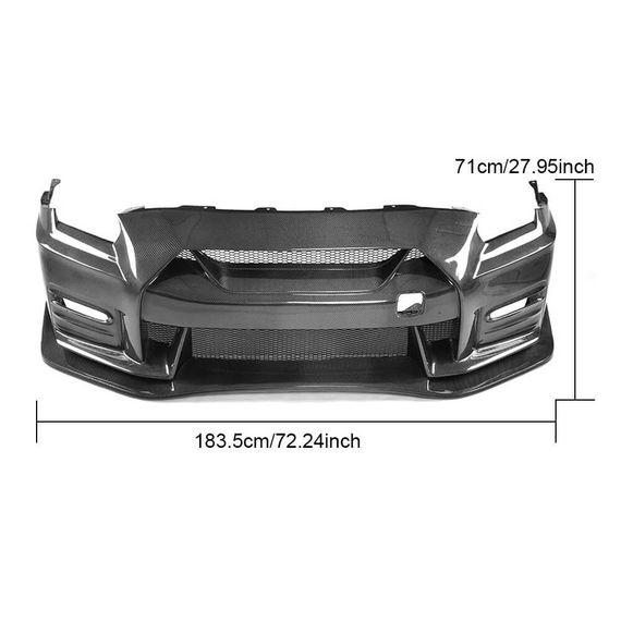 Передній бампер (2009-2015, Карбон) для Nissan GT-R рр | Зображення 4