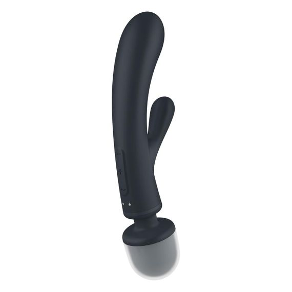 Вібратор Satisfyer Triple Lover для пар та соло, три мотори, силікон, 10 програм, сірий | Зображення 4