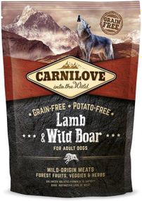 Сухой корм Carnilove беззерновой для взрослых собак с ягненком и диким кабаном 1.5 кг