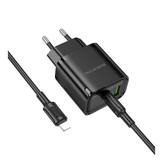 Сетевое Зарядное Устройство Borofone BA83A 1USB-C/1USB PD/QC 20W+Type-C to Lightning | Зображення 5