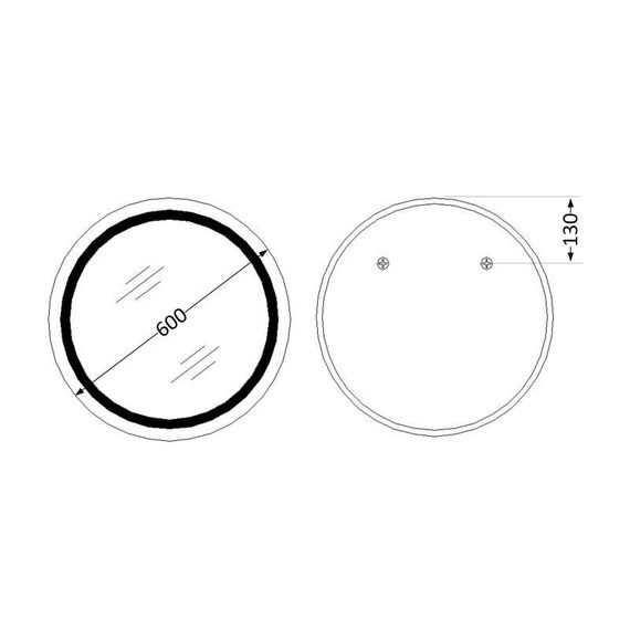 Дзеркало Qtap Taurus R600 з LED-підсвіткою Touch, з антизапотіванням, з димером, рев. темп. кольору (3000-6500 K) QT2478R607 | Зображення 1