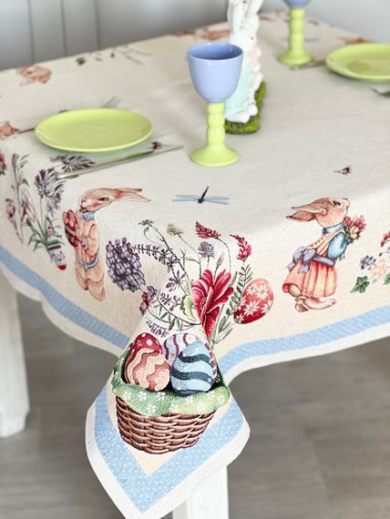 Скатертина гобеленова EASTER BEE Limaso, 137х300, Прямокутна, Великодній, Без люрексу, 75% поліестер, 22% бавовна, 3% акрил, Гобелен | Зображення 5