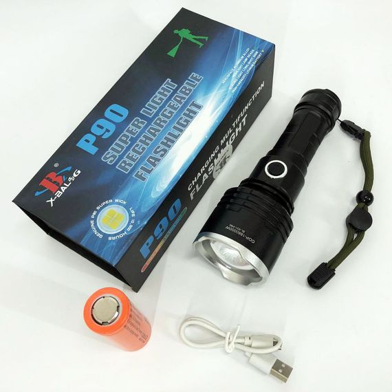 Ліхтар поліцейський X-Balog BL-531-P90 1х26650 8800mah USB/microUSB/ 3хААА R3 функція Power Bank | Зображення 1