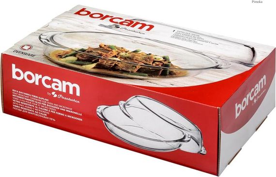 Жароміцна скляна утятниця Borcam 2850мл з кришкою +2850мл, форма для запікання | Зображення 1