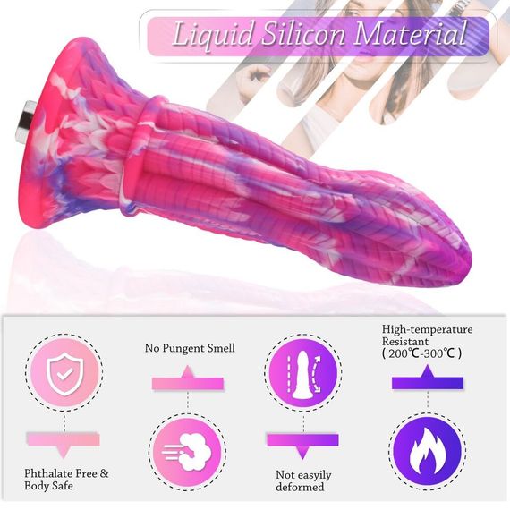 Фалоімітатор для секс-машин Hismith 10.3″ Silicone Monster Dildo Series, KlicLok та присоска | Зображення 3