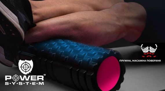 Масажний ролик (роллер) Power System PS-4050 Fitness Foam Roller Black/Pink (33x15см.) | Зображення 6