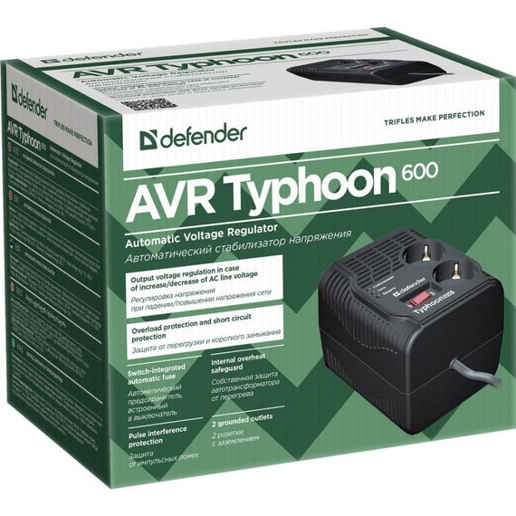 Мережевий фільтр Defender AVR Typhoon 600 (99032) | Зображення 3