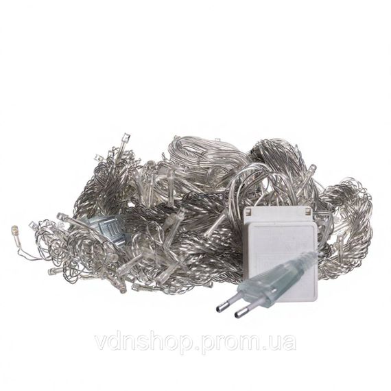 Новогодняя гирлянда штора 3х3 м 192 LED комнатная белый провод Жёлтый ZWM33192LEDY | Зображення 3