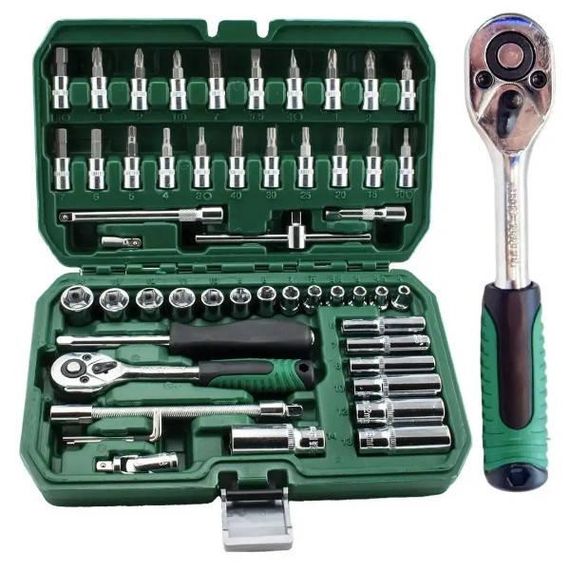 Набор инструментов 53 предмета в кейсе ES-53 Зеленый