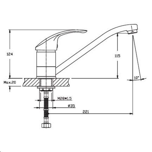 Змішувач для кухні Haiba FABIO 555 HB0105 | Зображення 1