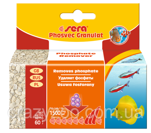 Фільтруючий елемент Sera Phosvec Granulat знижувач фосфатів 60 гр