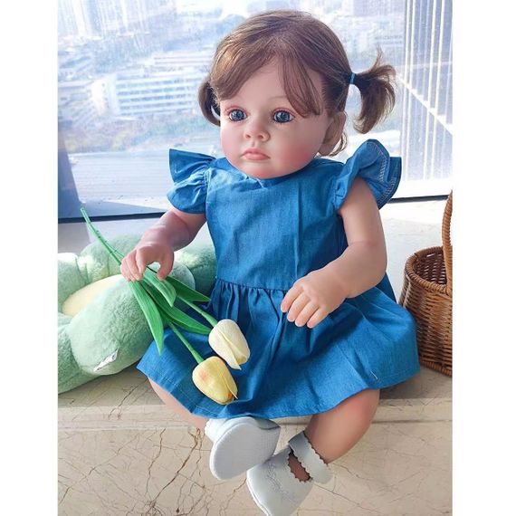 Силіконова Колекційна Лялька Реборн Reborn Дівчинка Беккі ( Вінілова Лялька ) Висота 60 см | Зображення 3