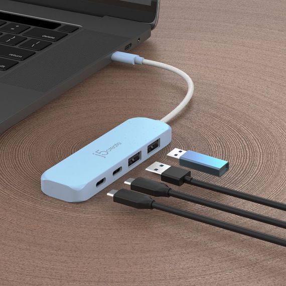 Хаб J5create JCH342EC-N USB-C на 2 USB-A/2 USB-C, блакитний | Зображення 4