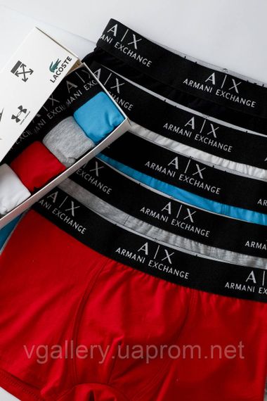 Мужские трусы Armani Exchange, мужские боксеры Армани, хлопковые трусы Армани Премиум качества XXXL, Серый | Зображення 3